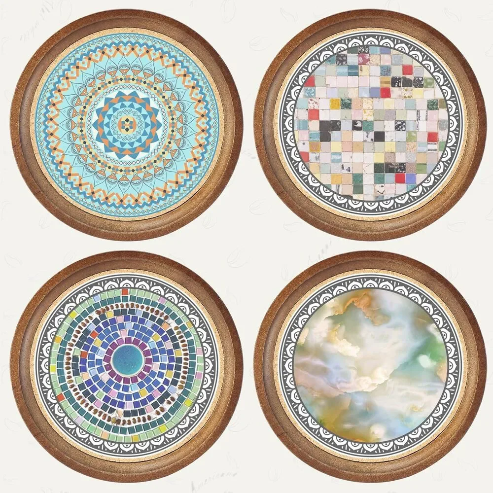 Wooden Absorbent Coasters Set 4.7